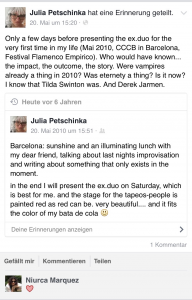 Screenshot der Facebook-Erinnerung zu Flamenco Empirico
