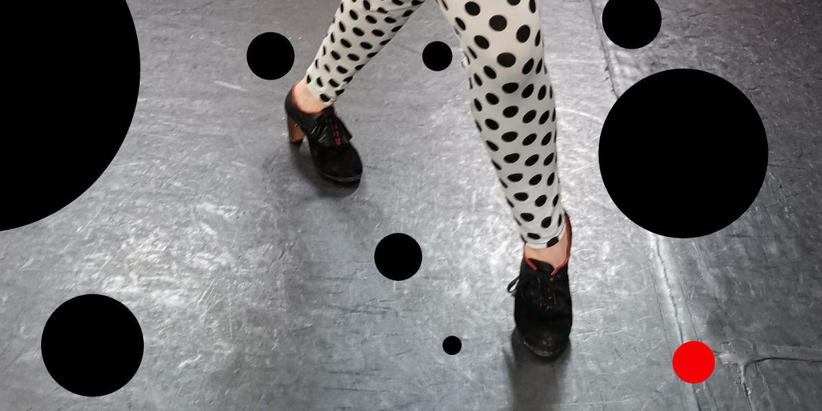 Fotocollage Tanzbein und Tupfen für Flamencokurse von Julia Petschinka