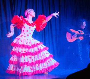 Auftritt Julia Petschinka (Tanz) und Jele (Gesang und Gitarre) in der Salon Kitty Revue. Foto: Sandro Humi-Wagner